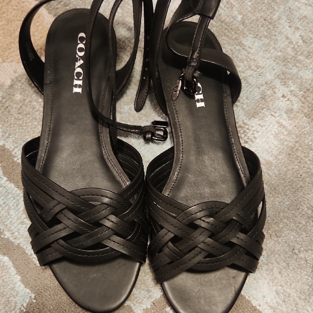 Coach Black Strappy Women's Sandals New Without Box.